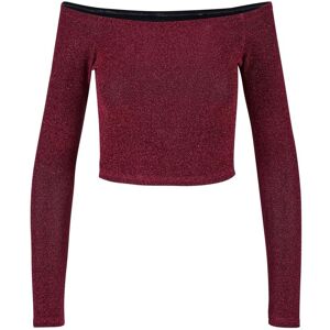 Women's long-sleeved sequined sweater with bare shoulders Urban Classics Rouge 4XL Women's long-sleeved sequined sweater with bare shoulders Urban Classics Rouge 4XL