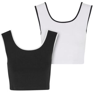 Women's cropped tank top Urban Classics Contrast Noir 3XL Women's cropped tank top Urban Classics Contrast Noir 3XL
