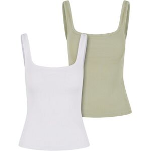 Women's wide neck tank top Urban Classics (x2) Blanc 4XL Women's wide neck tank top Urban Classics (x2) Blanc 4XL