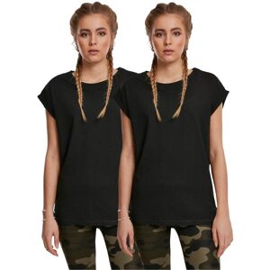 Women's extended shoulder T-shirts Urban Classics (x2) Noir XS Women's extended shoulder T-shirts Urban Classics (x2) Noir XS