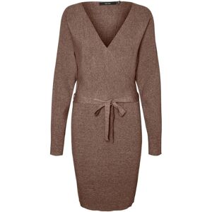 Dress v-neck long sleeves woman Vero Moda Hollyrem Marron XL Dress v-neck long sleeves woman Vero Moda Hollyrem Marron XL