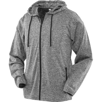 Spiro Fitness Ladies Lightweight Full Zip Hoodie Grey/Black - Jacket Spiro Fitness Ladies Lightweight Full Zip Hoodie Grey/Black - Jacket