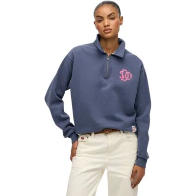 Women's half-zip sweatshirt Superdry Sd&co Neon Bleu XL Women's half-zip sweatshirt Superdry Sd&co Neon Bleu XL