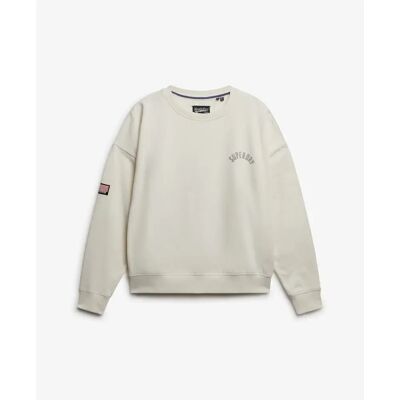 Sweatshirt woman Superdry Athletic Relaxed Printed Blanc S Sweatshirt woman Superdry Athletic Relaxed Printed Blanc S