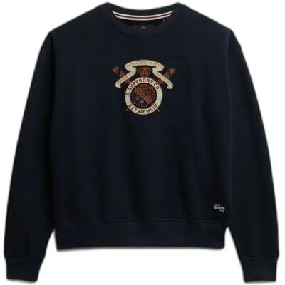 Sweatshirt woman Superdry Bleu XL Sweatshirt woman Superdry Bleu XL