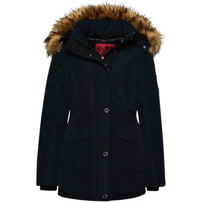 Women's hooded parka with synthetic fur Superdry Everest Bleu XS Women's hooded parka with synthetic fur Superdry Everest Bleu XS