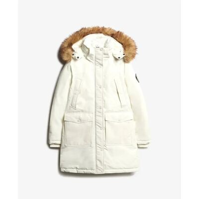 Women's faux fur parka Superdry Everest Blanc XS Women's faux fur parka Superdry Everest Blanc XS