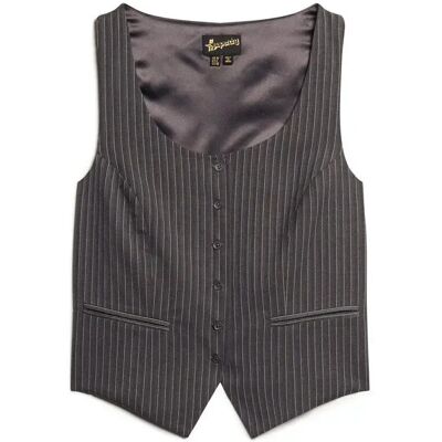 Women's Satin Back Gilet Superdry Gris L Women's Satin Back Gilet Superdry Gris L