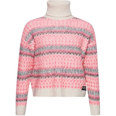 Women's round neck sweater Superdry Cable Beige M Women's round neck sweater Superdry Cable Beige M