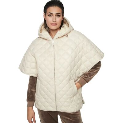 Quilted cape coat for women Selmark PC1 Style ADD Blanc S/M Quilted cape coat for women Selmark PC1 Style ADD Blanc S/M