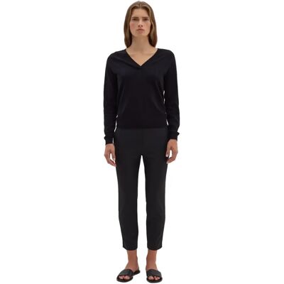 Women's Wool Chino Trousers Stefanel New York Noir 46 Women's Wool Chino Trousers Stefanel New York Noir 46