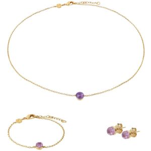 Amethyst necklace, bracelet and earrings set for women Sloya Aurora Violet One size Amethyst necklace, bracelet and earrings set for women Sloya Aurora Violet One size