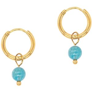 Apatite hoop earrings for women Sloya Serena Bleu 2x1,1 cm Apatite hoop earrings for women Sloya Serena Bleu 2x1,1 cm