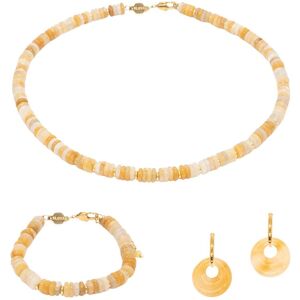 Jade stone necklace, bracelet and earrings for women Sloya Blima Jaune 16,5/20 cm Jade stone necklace, bracelet and earrings for women Sloya Blima Jaune 16,5/20 cm