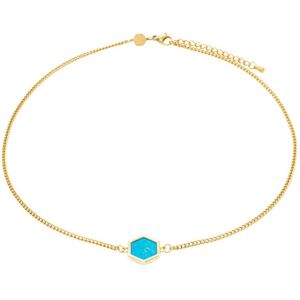 Turquoise stone necklace for women Sloya Hexalia Turquoise 41/45,5 cm Turquoise stone necklace for women Sloya Hexalia Turquoise 41/45,5 cm