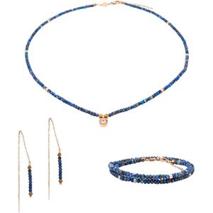 Lapis lazuli necklace, bracelet and earrings for women Sloya Lumia Bleu 16,5/20 cm Lapis lazuli necklace, bracelet and earrings for women Sloya Lumia Bleu 16,5/20 cm