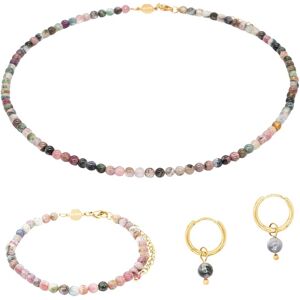 Tourmaline necklace, bracelet, and earrings for women Sloya Serena Rose 17,5/23 cm Tourmaline necklace, bracelet, and earrings for women Sloya Serena Rose 17,5/23 cm