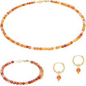 Necklace, bracelet, and earrings in carnelian stone for women Sloya Serena Rouge 17,5/23 cm Necklace, bracelet, and earrings in carnelian stone for women Sloya Serena Rouge 17,5/23 cm