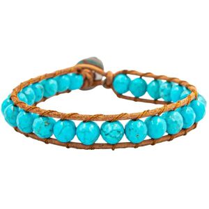 Genuine leather and stone bracelet for women Sloya Facelia Turquoise 17/21 cm Genuine leather and stone bracelet for women Sloya Facelia Turquoise 17/21 cm