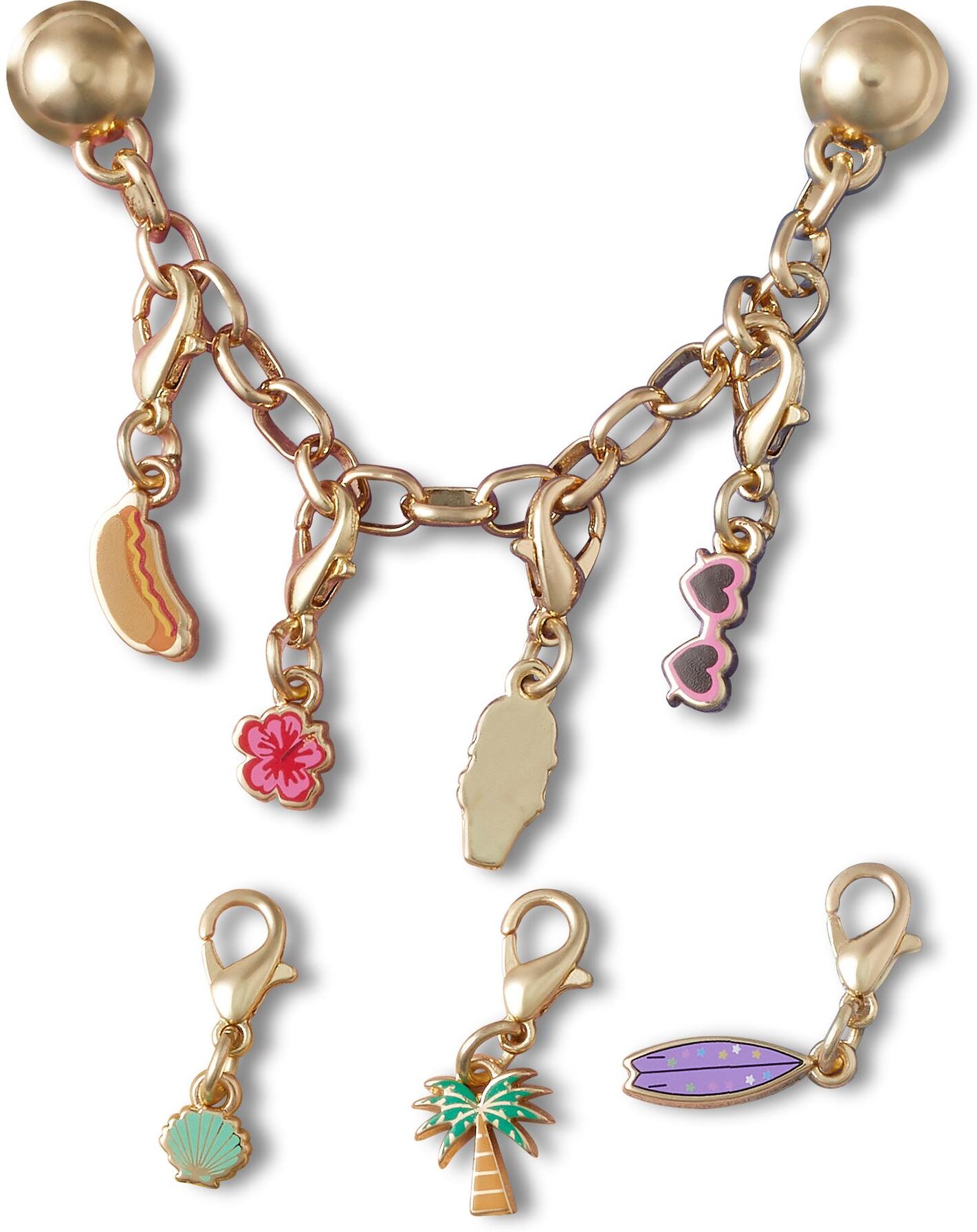 Jibbitz Crocs Tropical Removable Charm Chain Doré One size