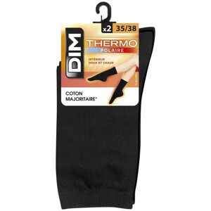 Set of 2 Pairs of Women's Thermal Fleece Socks DIM Noir 39/42 Set of 2 Pairs of Women's Thermal Fleece Socks DIM Noir 39/42