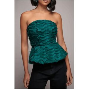 3D Textured Lace-Up Bustier Women Goddiva Vert 44 3D Textured Lace-Up Bustier Women Goddiva Vert 44