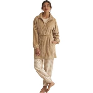 Women's zip-up robe Selmark Supersoft Complementos Marron S Women's zip-up robe Selmark Supersoft Complementos Marron S
