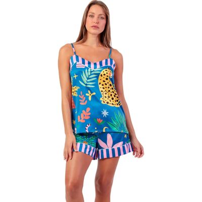 Women's Camisole Top and Shorts Pyjama Admas Luxe Sauvage Multicolore M Women's Camisole Top and Shorts Pyjama Admas Luxe Sauvage Multicolore M