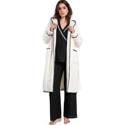 Women's robe Admas Luxury Stitching Beige M Women's robe Admas Luxury Stitching Beige M
