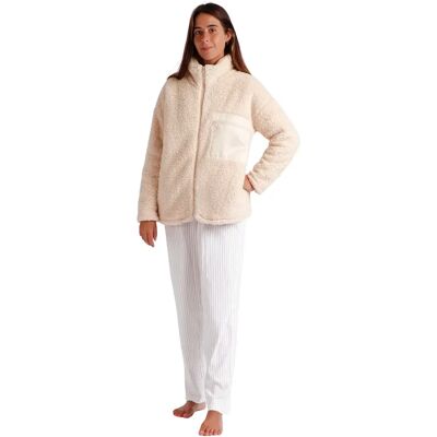 Long sleeve women's robe Admas Soft Home Beige M Long sleeve women's robe Admas Soft Home Beige M