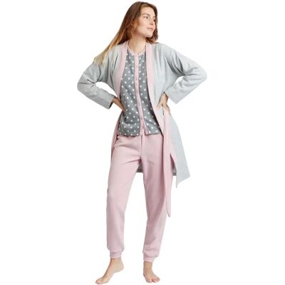 Long-sleeved women's robe Admas Classic Sleep All Day Gris M Long-sleeved women's robe Admas Classic Sleep All Day Gris M