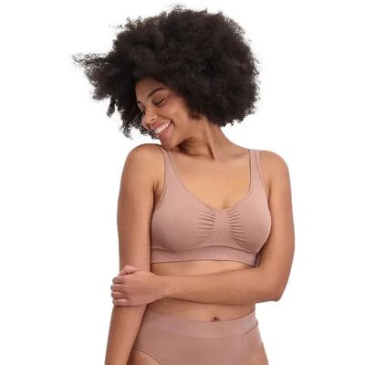 Padded women's bustier Bamboo Basics Fleur Marron S Padded women's bustier Bamboo Basics Fleur Marron S