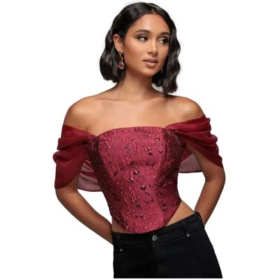 Bustier for women Goddiva Organza Wings Rouge 40 Bustier for women Goddiva Organza Wings Rouge 40