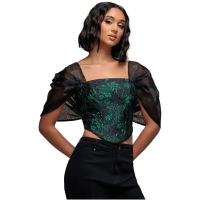Bustier for women Goddiva Organza Wings Noir 34 Bustier for women Goddiva Organza Wings Noir 34
