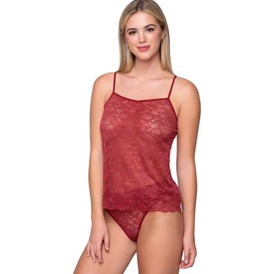 Lace camisole top for women Luna Micro Touch Lace Rouge M Lace camisole top for women Luna Micro Touch Lace Rouge M