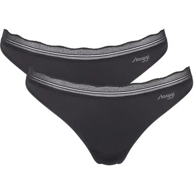 Women's thong Sloggi Go Blush (x2) Noir XS Women's thong Sloggi Go Blush (x2) Noir XS