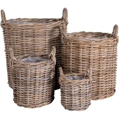 House Nordic Model Caor - Round Kubu Rattan Baskets Set House Nordic Model Caor - Round Kubu Rattan Baskets Set