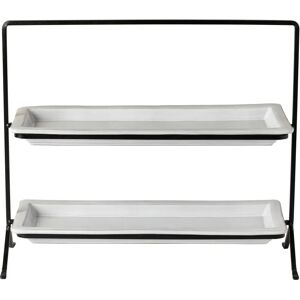 Rectangular tray with metal stand Costa Nova Blanc 40,3 x 14,0x33,8 cm Rectangular tray with metal stand Costa Nova Blanc 40,3 x 14,0x33,8 cm