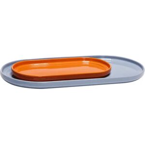 Hübsch Orange Blue Handmade Stone Powder Serving Trays - Serving Trays Hübsch Orange Blue Handmade Stone Powder Serving Trays - Serving Trays