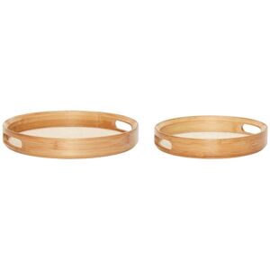 Round trays Hubsch Interior Canvas (x2) Beige 30x5/45x5 cm Round trays Hubsch Interior Canvas (x2) Beige 30x5/45x5 cm