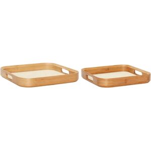 Square trays Hubsch Interior Canvas (x2) Beige 33x33x5/45x45x5 cm Square trays Hubsch Interior Canvas (x2) Beige 33x33x5/45x45x5 cm
