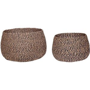 Hübsch Black-Pink Braided Storage Baskets - Storage Baskets Hübsch Black-Pink Braided Storage Baskets - Storage Baskets