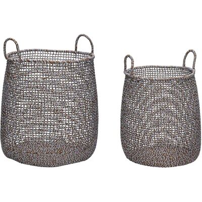 Hübsch Brown Mist Woven Paper Basket Set - Storage Baskets Hübsch Brown Mist Woven Paper Basket Set - Storage Baskets
