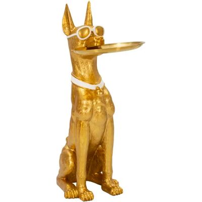 Dog-shaped figurine with a tray Mauro Ferretti Doré 27x51x74 cm Dog-shaped figurine with a tray Mauro Ferretti Doré 27x51x74 cm