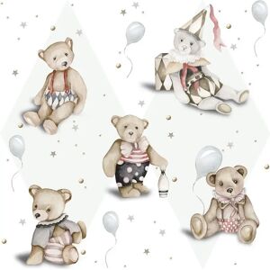 Baby wallpaper Dekornik Teddy Bear French/Toys From The Attic Blanc 280x100 cm Baby wallpaper Dekornik Teddy Bear French/Toys From The Attic Blanc 280x100 cm