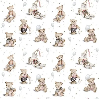 Baby wallpaper Dekornik Teddy Bear Small/Toys From The Attic Blanc TU Baby wallpaper Dekornik Teddy Bear Small/Toys From The Attic Blanc TU