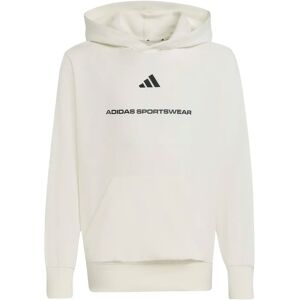 Children's fleece hooded sweatshirt adidas Blanc Male 7/8 years Children's fleece hooded sweatshirt adidas Blanc Male 7/8 years