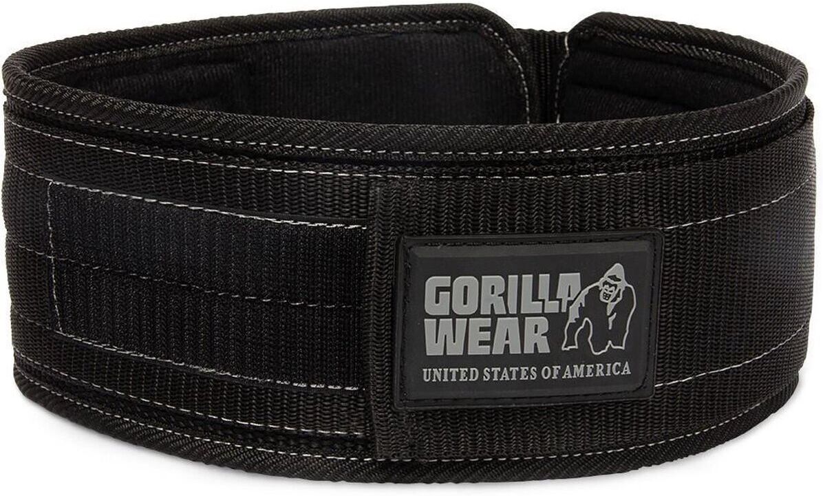 4-inch nylon lifting belt Gorilla Wear Noir Unisex S/M