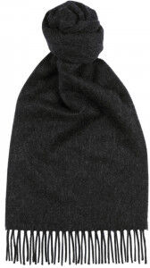 Herring Plain Cashmere Scarf in Charcoal Grey Cashmere one size male