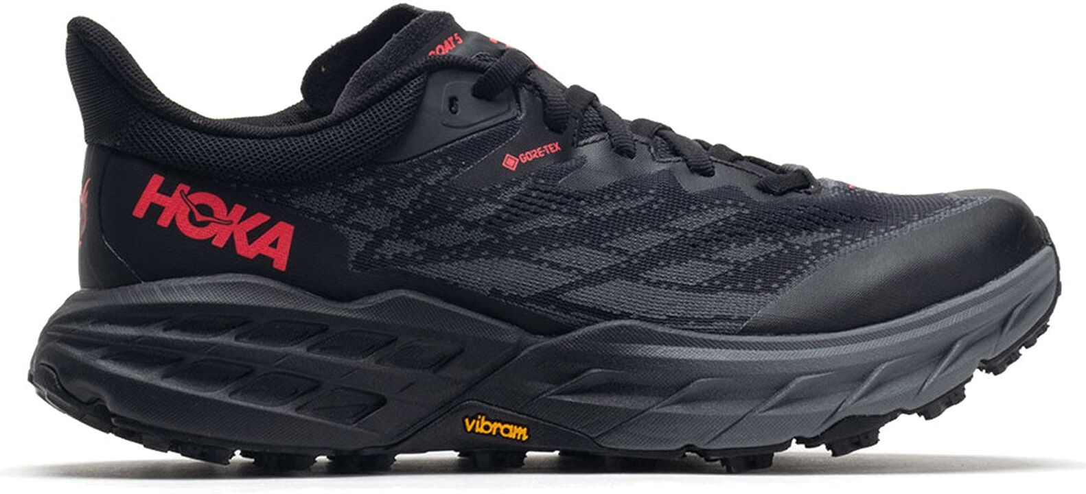 Hoka Speedgoat 5 GTX Spike Textile Synthetic Women's Low Top Trainers - Black Black - Size:UK 5.5